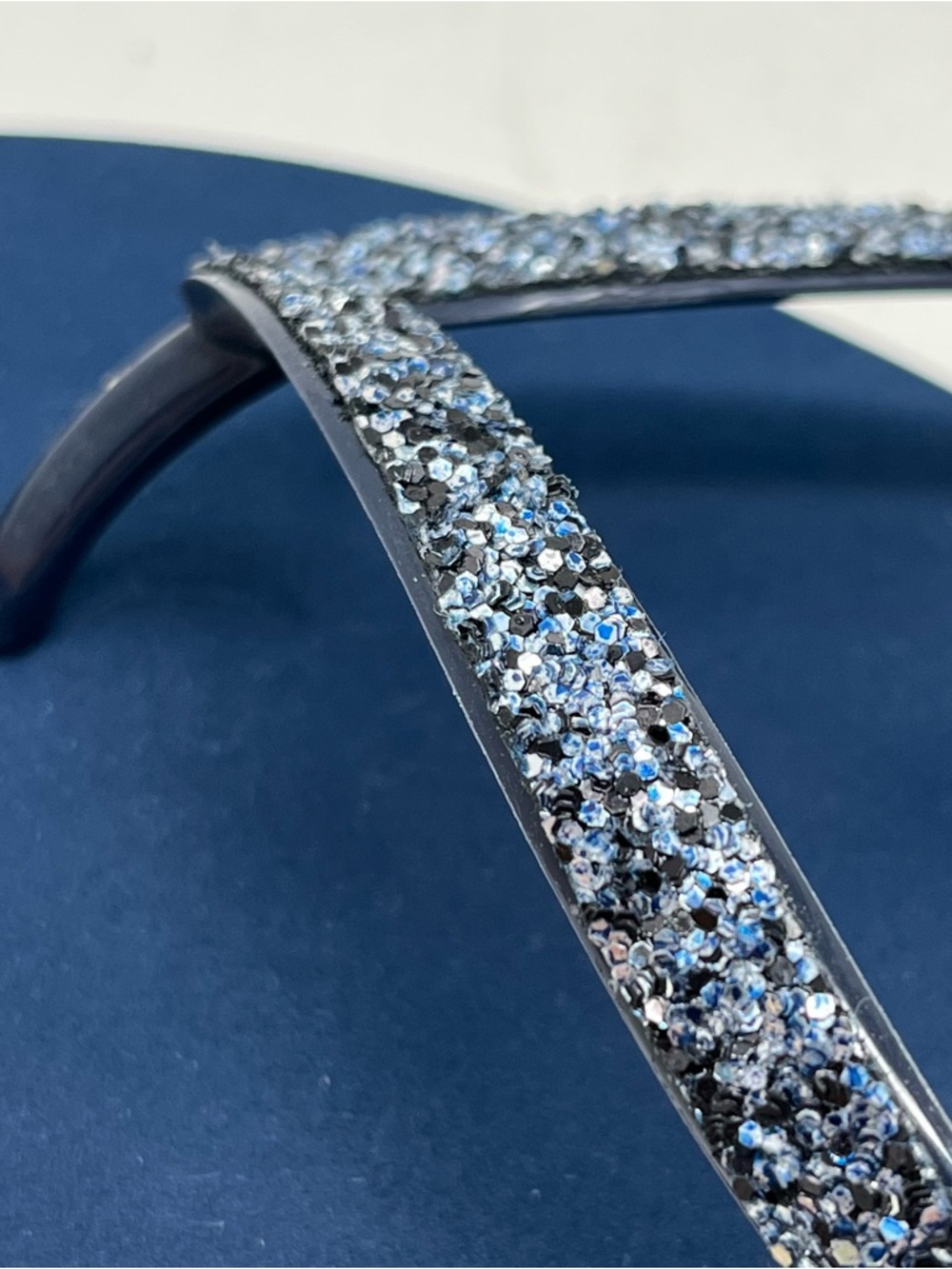 Reef Stargazer Flip Flops Size 10 Blue Glitter Strap Sandals